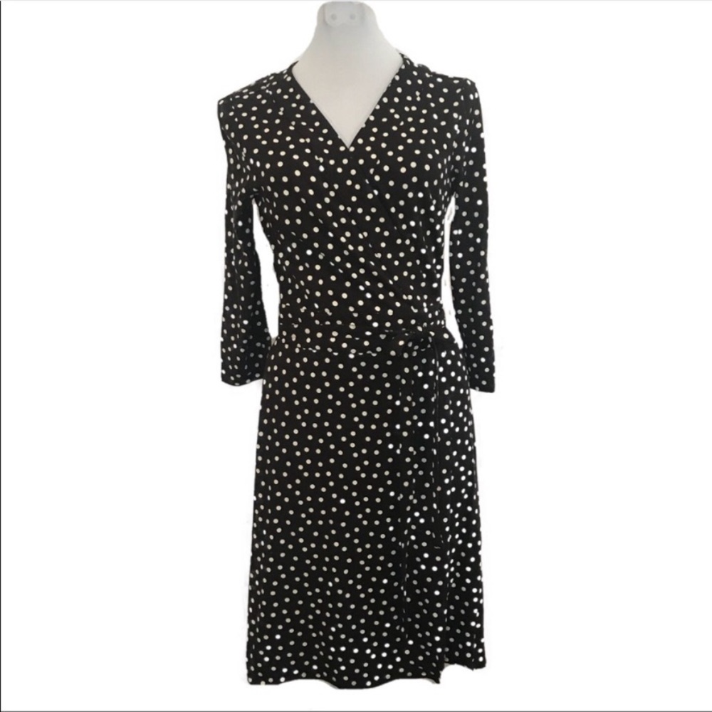 Ann Taylor polka dot wrap dress